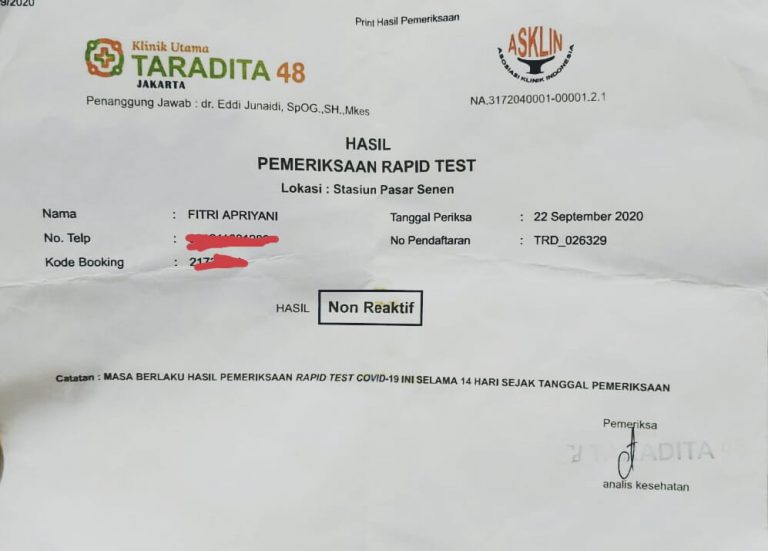 Mudahnya Rapid Test di Stasiun Kereta Api - Matchadreamy